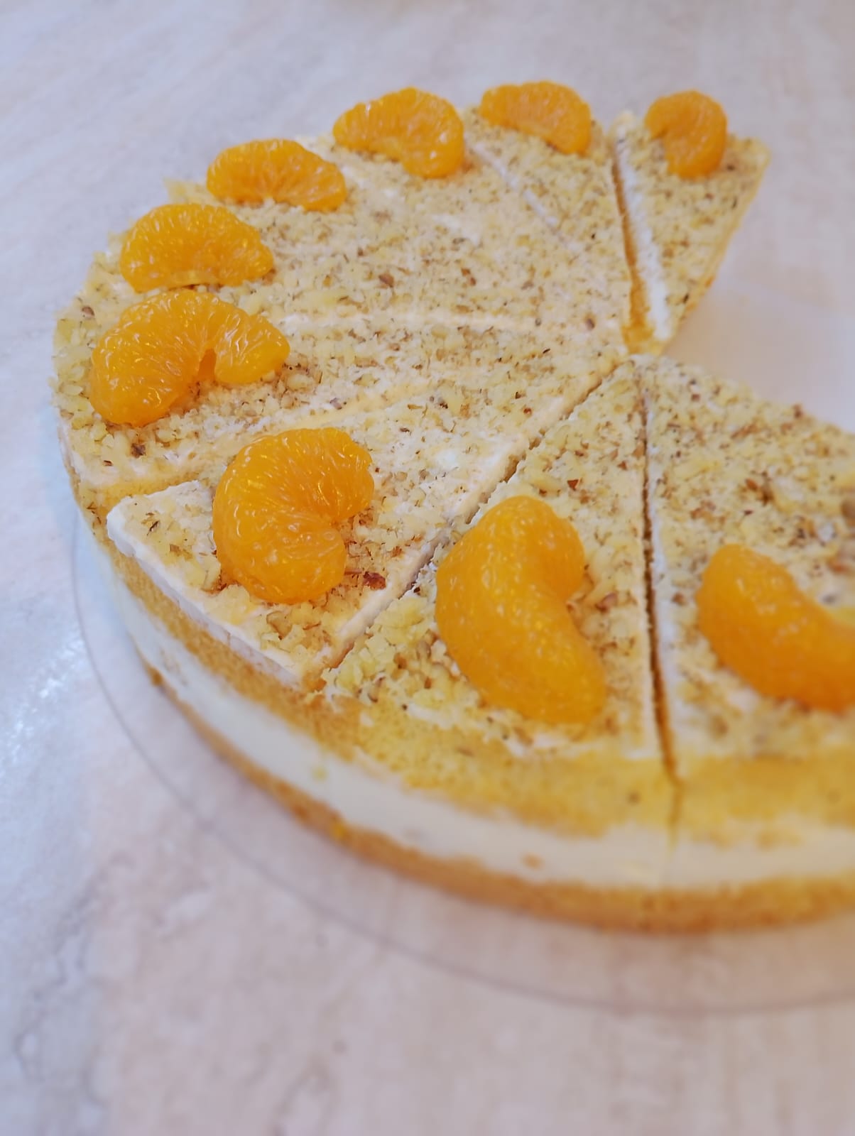 Mandarínkovo-orechová torta